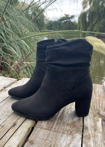 MT Black Suedette Ankle Boots - Size 9