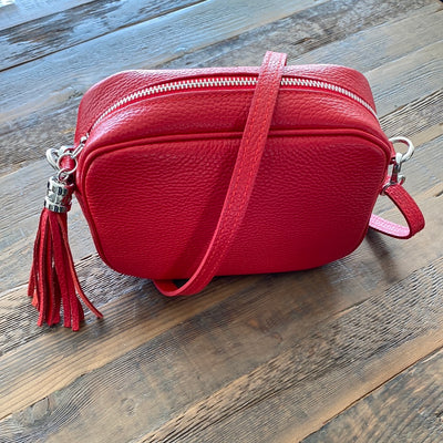 Red Leather Camera Bag