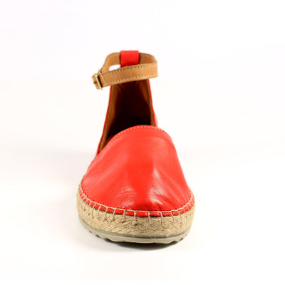 Red Leather Rhodes Espadrilles